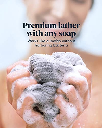 SUTERA - Exfoliating Shower Towel  Premium Japanese Scrub Wash Cloth  Deep Cleanse for Body Face  Microabrasion Duo Fibers Durable Quick Drying  Asian Spa Skin Care Bath Washclose  Extra Long Design - Image 4
